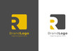 Letter R Square Rounded Logo Design Template Element Flat Vector Illustration