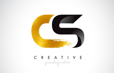 CS Letter Design with Brush Stroke and Modern 3D Look.