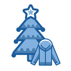 Poster - merry christmas pine tree icon