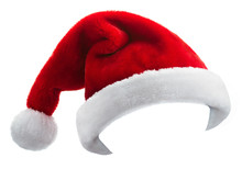 Red Santa Claus Hat Isolated On White Background
