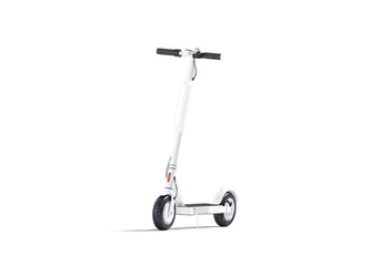 Wall Mural - blank white electric scooter with banner mockup isolated