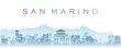 San Marino Transparent Layers Gradient Landmarks Skyline