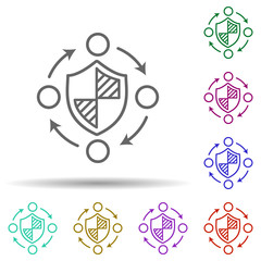 Poster - Network protection multi color icon. Simple thin line, outline vector of security icons for ui and ux, website or mobile application