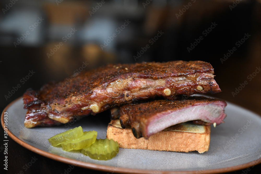 barbecue barbeque ribs Stock Photo | Adobe Stock