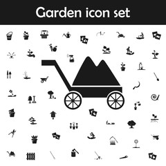 Poster - Trolley with soil icon. Garden icons universal set for web and mobile