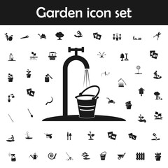 Wall Mural - Garden crane with water icon. Garden icons universal set for web and mobile