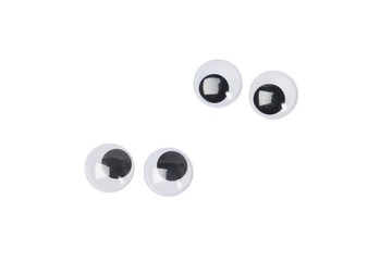 Four eyes of googly eyes sticker - isolated white background