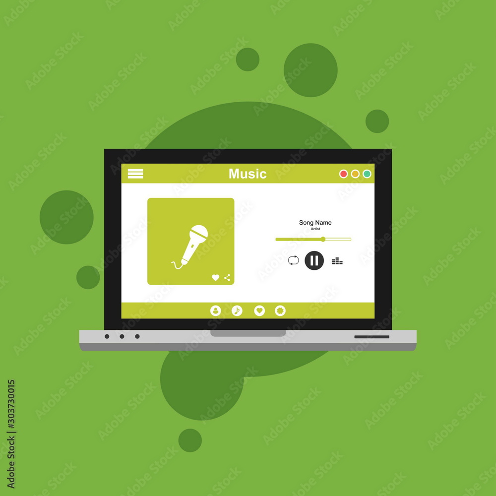 Musical mobile application.Development interface with UI ,UX design ...