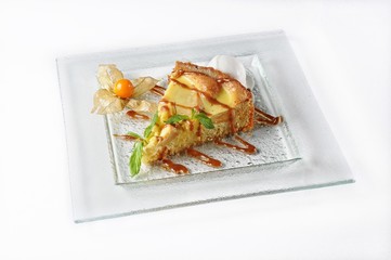 Sticker - Isolated shot of an apple pie with caramel