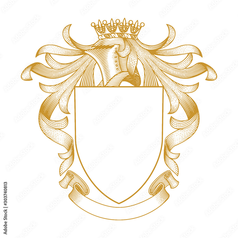 Coat of Arms in Vintage Style Stock Vector | Adobe Stock, image size:1000x1000