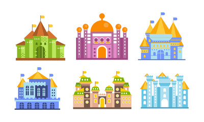 Canvas Print - Medieval Castles Vector Set For Design and Web Isolated on White Background.