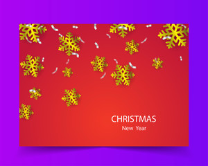 Wall Mural - Abstract Snowflakes ans Light Garlands on the background.