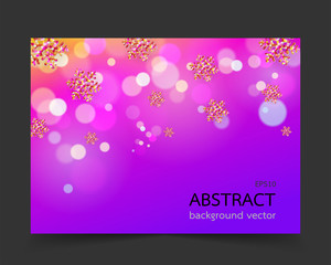 Wall Mural - Abstract Snowflakes ans Light Garlands on the background.