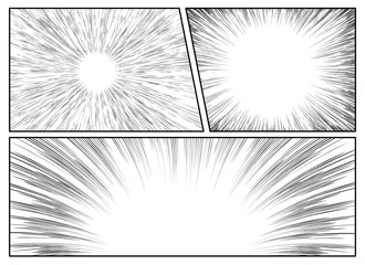 Wall Mural - set of radial manga speed lines