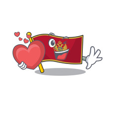 Sticker - Mascot flag montenegro with in holding heart character