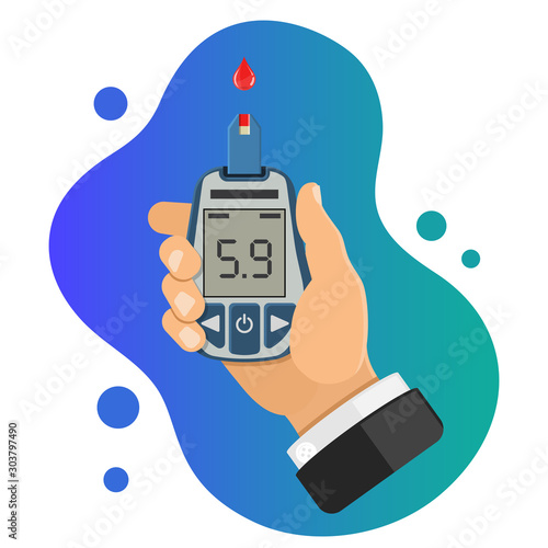 Cuadros en Lienzo diabetes concept with blood glucose meter