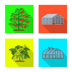 Wall Mural - Vector illustration of greenhouse and plant icon. Collection of greenhouse and garden stock vector illustration.