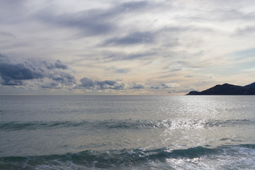 Poster - View from Cannes beach - Sea and clouds