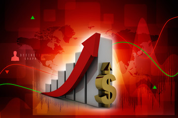 3d rendering Stock market online business concept