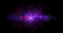 Abstract Nebulae Clouds Of Color Smoke On Black Texture Universe Background. Colored Fluid Powder Explosion, Dust, Galaxy, Vape Smoke Liquid Abstract Clouds Design For Banner, Web, Landing Page, Cover