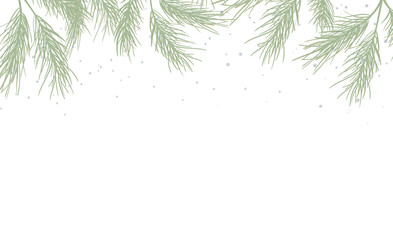 spruce border for winter holidays decoration (christmas, new year) of cards, banners, menu. vector e