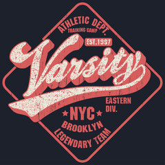 New York Varsity Sport wear typography emblem, t-shirt stamp vector