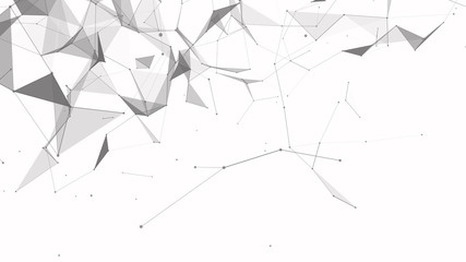 Leinwandbilder - Connection of dots and lines on a white background. Abstract vector illustration.