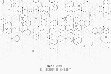 Abstract blockchain technology design of hexagonal style background. illustration vector eps10