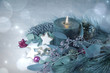 Weihnachten Dekoration - Advent Kerze im Schnee - erster Advent
