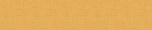 Gold French Linen Border Texture Background In Natural Saffron Yellow Dye. Ecru Flax Fibre Seamless BAnner Ribbon Pattern. Organic Close Up Weave Fabric For Edge Trim Washi Tape. Vector EPS10