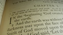The Book Of Genesis Chapter 1:1 Creation Of The World Scripture, & Old Testament Bible Leather Cover Also Included. "In The Beginning God Created The Heaven And The Earth".  King James Bible KJV.