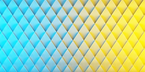 Wall Mural - background of rhombuses in yellow blue