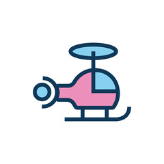 Sticker - helicopter flying child toy fill style icon