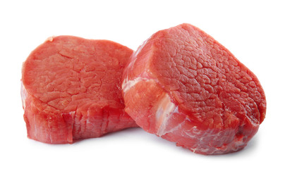 Fresh raw beef cut isolated on white