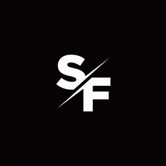 Wall Mural - SF Logo Letter Monogram Slash with Modern logo designs template