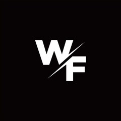 Wall Mural - WF Logo Letter Monogram Slash with Modern logo designs template