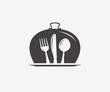 Restaurant logo or symbol. Diner, menu icon. Vector illustration
