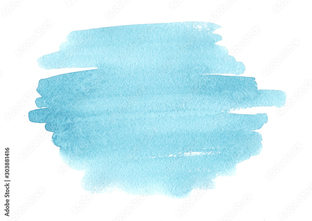 Blue abstract watercolor brush strokes painted background. Texture paper. - obrazy, fototapety, plakaty 