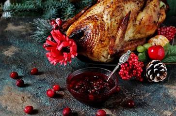 Sticker - cranberry sauce for turkey in christmas and new year