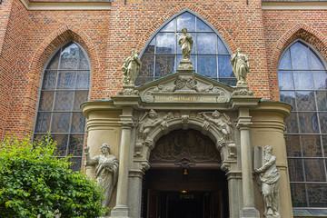 German church (Tyska kyrkan or Sankta Gertrud, XIV century) in Gamla stan - Old Town in central Stockholm. Church is dedicated to Saint Gertrude, abbess of Benedictine monastery. Stockholm, Sweden.