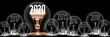 Light Bulbs with New Year 2020 Concept