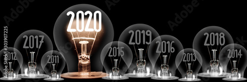 Fotomural Light Bulbs with New Year 2020 Concept