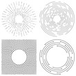 Abstract vector  background of concentric circles. Crcular lines graphic pattern. Dashed line ripples