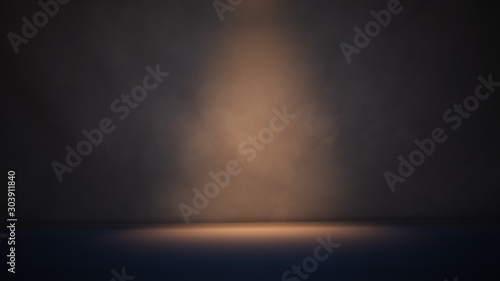 Fotografía Stage white smoke spotlight background. 3D illustration