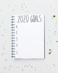 Wall Mural - Happy New Year 2020 goals list in notebook