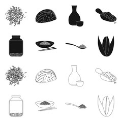 Wall Mural - Vector design of crop and ecological sign. Set of crop and cooking vector icon for stock.