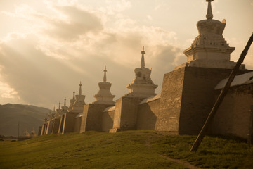 Ancient walls of Karakorum ruins, Mongolia