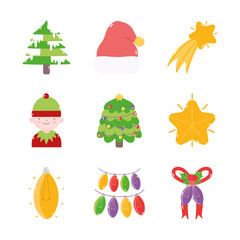 Poster - merry christmas decoration ornament icons set