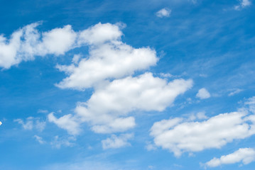 the sun shining through the clouds against the blue sky, light clouds in the sky