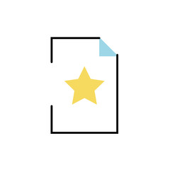 Sticker - paper document with star icon